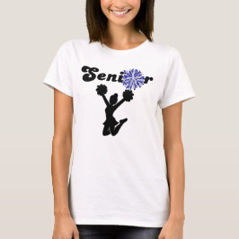 ブルーとグレーのシニアチアリーダー Tシャツ