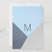 ブルーとグレーのジオトライアングル卒業式 招待状 (裏面)