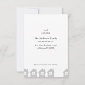 ブルーとグレー我々は家を移動飛んでいる中 招待状 (裏面)