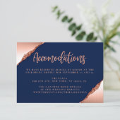 ブルーとコーラルグリッター結婚ズの宿泊カード 招待状 (スタンド正面)