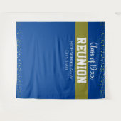 ブルーとゴールドのクラス再会 どんな年でも タペストリー (正面(横))