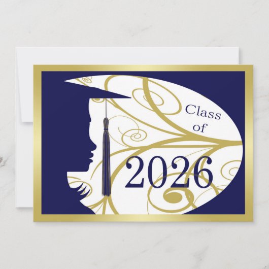 ブルーとゴールドのシルエット 2026 カード (正面)