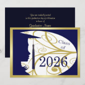 ブルーとゴールドのシルエット 2026 カード (正面/裏面)