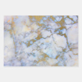 ブルーとゴールドの大理石 ラッピングペーパーシート (正面)