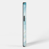 ブルーとゴールドの大理石 iPhoneケース (右側面)
