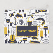 ブルーとゴールドの最高の釣り道具 ポストカード (正面)