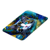 ブルーとゴールドの神秘的な美猫 マグネット (左側)