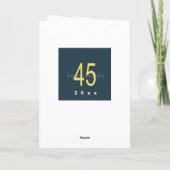 ブルーとゴールドの45歳の誕生日カード カード (裏面)