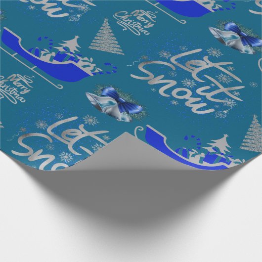 ブルーとシルバーで雪を降らす | ラッピングペーパー (角)