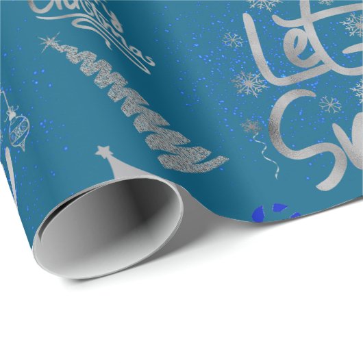 ブルーとシルバーで雪を降らす | ラッピングペーパー (ロールコーナー)