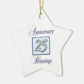 ブルーとシルバーで25周年記念を祝おう セラミックオーナメント (左)