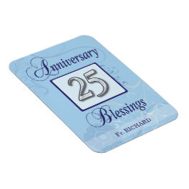 ブルーとシルバーで25周年記念を祝おう マグネット