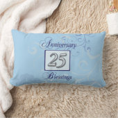 ブルーとシルバーで25周年記念を祝おう ランバークッション (ブランケット)