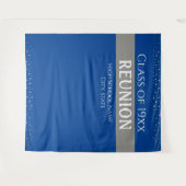 ブルーとシルバーのクラス懇親会任意の年タペストリー タペストリー (正面(横))