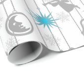 ブルーとシルバーのクリスマスオーナメント包装紙 ラッピングペーパー (ロールコーナー)