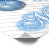 ブルーとシルバーのグリッターオーナメント ポスター (角)