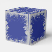 ブルーとシルバーのスノーフレッ結婚クス フェイバーボックス (裏面サイド)