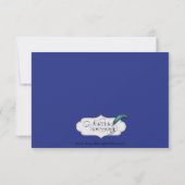 ブルーとシルバーのスノーフレークの結婚式の日付を保存 セーブザデート (裏面)