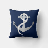 ブルーとシルバーのセーラ航海のー・マモダンータイム クッション (裏面)