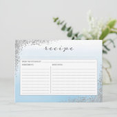 ブルーとシルバーのレシピカード 招待状 (スタンド正面)