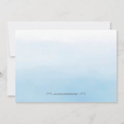 ブルーとシルバーのレシピカード 招待状 (裏面)