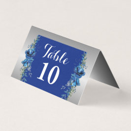 ブルーとシルバーの折り畳みカードのエレガンス