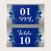 ブルーとシルバーの折り畳みカードのエレガンス (外部フラット)