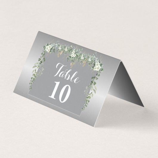 ブルーとシルバーの折り畳みカードのエレガンス (正面)