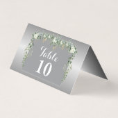 ブルーとシルバーの折り畳みカードのエレガンス (裏面)