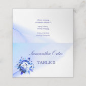 ブルーとシルバーの結婚式ゲストカード プレイスカード (外部開封)
