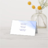 ブルーとシルバーの結婚式ゲストカード プレイスカード (裏面)