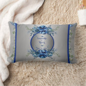 ブルーとシルバーの花びら交響曲 ランバークッション (ブランケット)