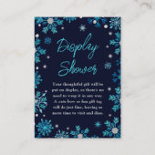 ブルーとシルバーの雪の結晶の冬のディスプレイシャワー エンクロージャーカード (正面)