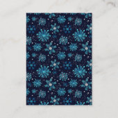 ブルーとシルバーの雪片の冬の本のリクエスト エンクロージャーカード (裏面)