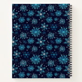 ブルーとシルバーの雪片ベビー誕生統計 ノートブック (裏面)