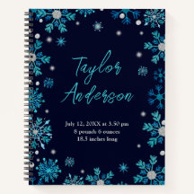 ブルーとシルバーの雪片ベビー誕生統計