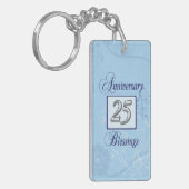 ブルーとシルバーの25周年記念 キーホルダー (正面左)