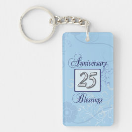 ブルーとシルバーの25周年記念 キーホルダー