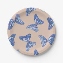 ブルーとタン コテージコア バタフライ