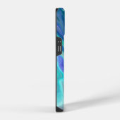 ブルーとターコイズの大理石ウェーブ iPhoneケース (右側面)