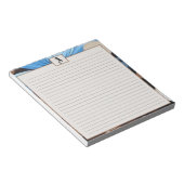 ブルーとチョコレートのフローラ- パーソナライズされた Monogram ノートパッド (アングル)