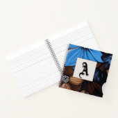 ブルーとチョコレートのフローラ- パーソナライズされた Monogram ノートブック (内部)