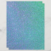 ブルーとティール(緑がかった色)グリッターテクススクレーブック紙 (正面/裏面)