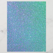 ブルーとティール（緑がかった色）グリッターテクススクレーブック紙 (正面)