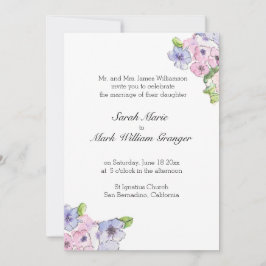 ブルーとパープルのバースト 招待状