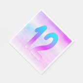 ブルーとパープル12誕生日紙ナプキン スタンダードランチョンナプキン (角)