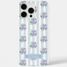 ブルーとピンクのアジサイのモノグラム iPhone 16 PRO MAXケース