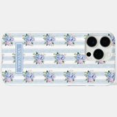 ブルーとピンクのアジサイのモノグラム Case-Mate iPhoneケース (裏面 (横))