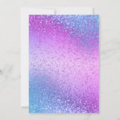 ブルーとピンクのグリッター招待状 招待状 (裏面)