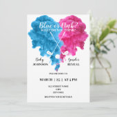 ブルーとピンクのゴルフジェンダーが招待を明らかにする 招待状 (スタンド正面)